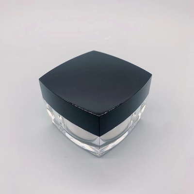 πλαστικά βάζα πολυπροπυλενίου κρέμας δερμάτων κρέμας προσώπου 10g 15g τετραγωνικά με το μαύρο καπάκι