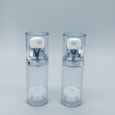 Ασημένιο διαφανές καλλυντικό συσκευάζοντας λοσιόν μπουκάλι αντλιών λοσιόν ουσίας PP χωρίς αέρα